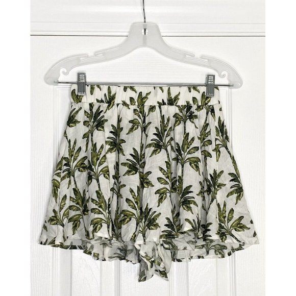 Show Me Your MuMu‎ Women’s High Rise Carlos Swing Shorts Leaf Print Small - Picture 1 of 7